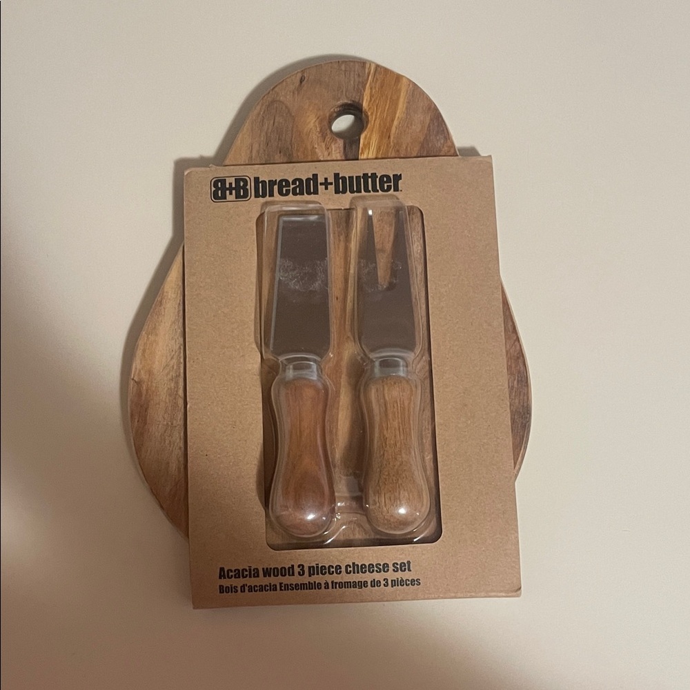 Bread + Butter Acacia Wood Cheese Set